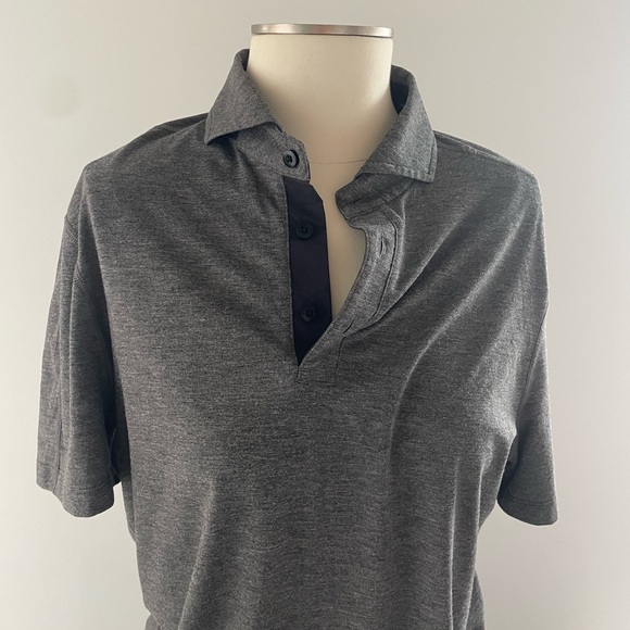 LULULEMON Mens Polo stretch fabric Heather grey - Picture 2 of 3